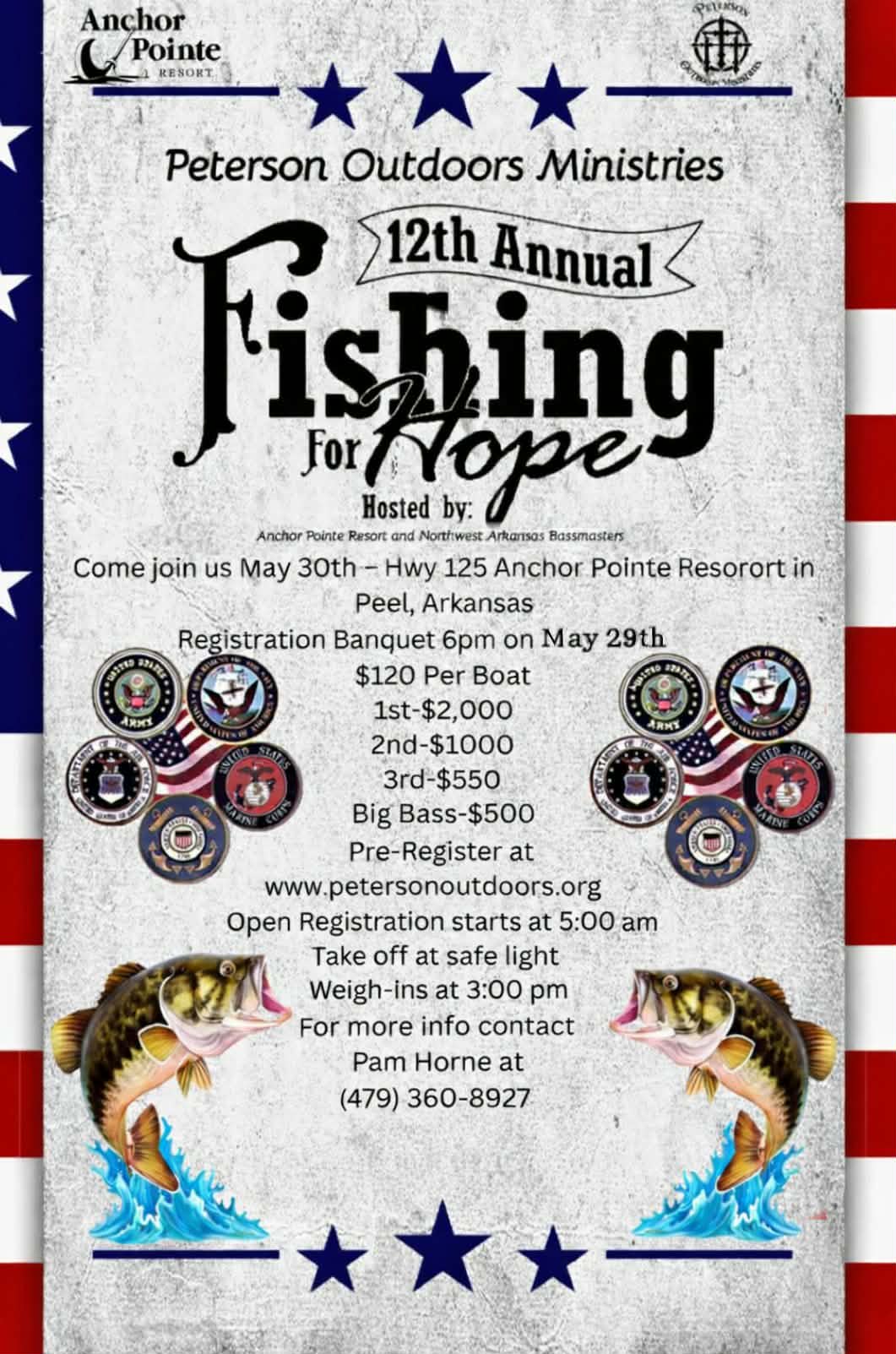 30th Fishing For Hope Bass Tournament at Anchor Pointe Resort Bull Shoals Lake